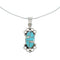 Sterling Silver Turquoise And Opal Inlay Southwestern Italian Snake Chain Necklace Set AX129062